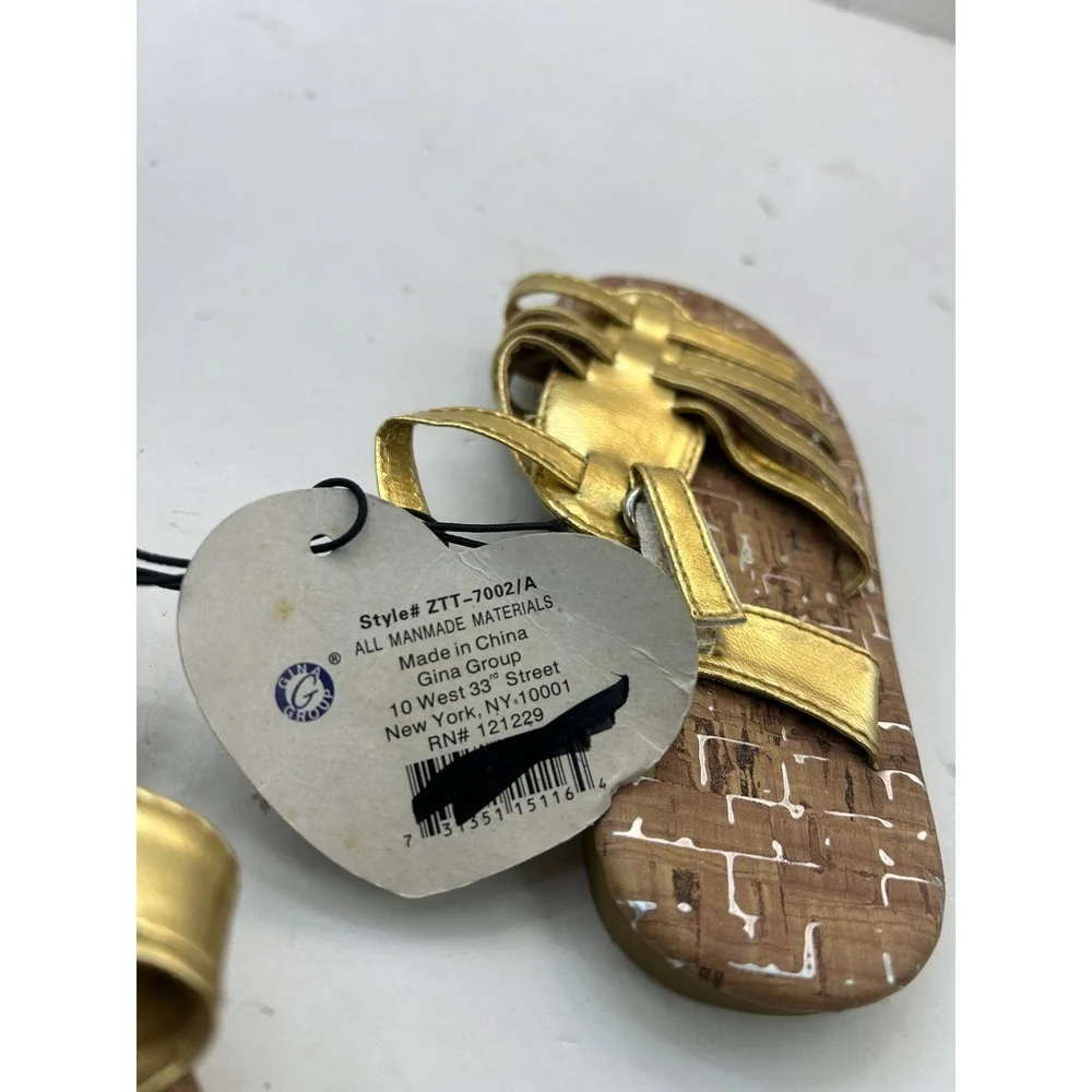 Gina Group Strappy Sandals Girls Size 9/10 Gold